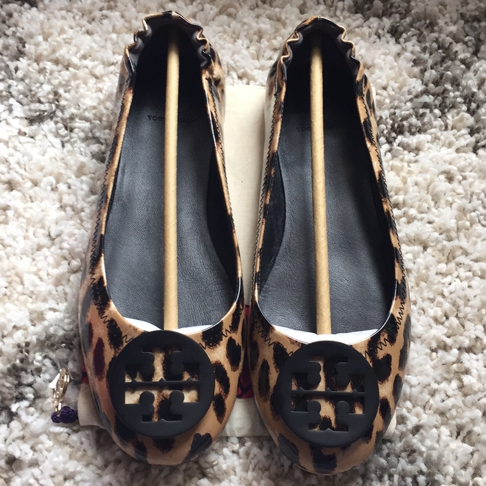 Tory Burch Leopard Minnie Travel Ballet Flats
